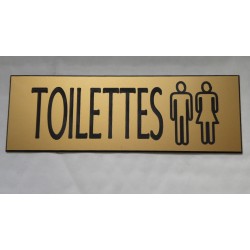 plaque adhésive "TOILETTES" dorée