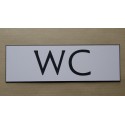 plaque adhésive "WC" blanche