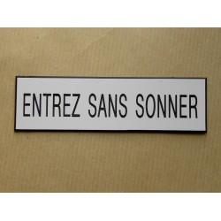 plaque adhésive "ENTREZ SANS SONNER" blanche
