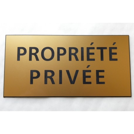 plaque adhésive "PROPRIÉTÉ PRIVÉE" dorée