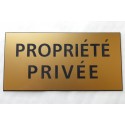 plaque adhésive "PROPRIÉTÉ PRIVÉE" dorée