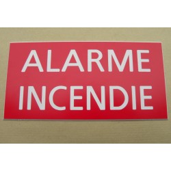 plaque adhésive "ALARME INCENDIE" rouge