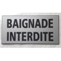 plaque adhésive "BAIGNADE INTERDITE" argentée