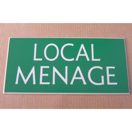 plaque adhésive "LOCAL MENAGE" verte