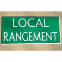 plaque adhésive "LOCAL RANGEMENT" verte