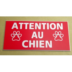 plaque adhésive "ATTENTION AU CHIEN" format 48 x 100 mm 15 couleurs