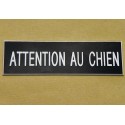 plaque gravée "ATTENTION AU CHIEN" finition biseautée format 50 x 150 mm