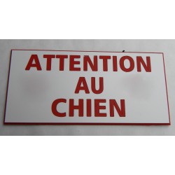 plaque gravée "ATTENTION AU CHIEN" finition biseautée format 75 x 150 mm