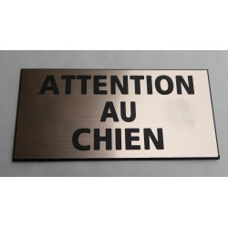 plaque gravée "ATTENTION AU CHIEN" finition biseautée format 48 x 100 mm