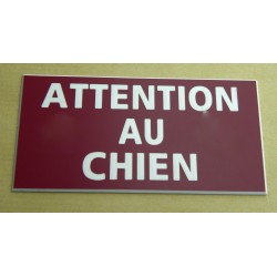plaque gravée "ATTENTION AU CHIEN" finition biseautée format 48 x 100 mm