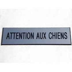 plaque "ATTENTION AUX CHIENS" argentée