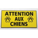 plaque gravée "ATTENTION AUX CHIENS" finition biseautée format 48 x 100 mm
