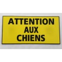 plaque gravée "ATTENTION AUX CHIENS" finition biseautée format 48 x 100 mm
