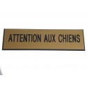 plaque "ATTENTION AUX CHIENS" dorée