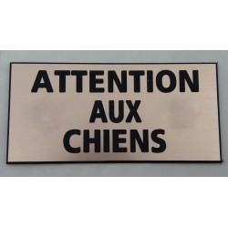 plaque adhésive "ATTENTION AUX CHIENS" couleur cuivre