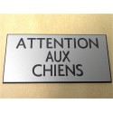 plaque gravée "ATTENTION AUX CHIENS" finition biseautée format 48 x 100 mm