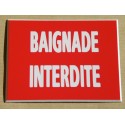 plaque adhésive "BAIGNADE INTERDITE" rouge