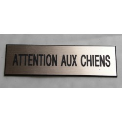 plaque "ATTENTION AUX CHIENS" couleur cuivre