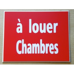 plaque adhésive "à louer Chambres" rouge