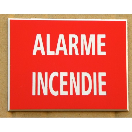 plaque adhésive "ALARME INCENDIE" rouge