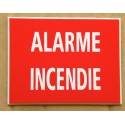 plaque adhésive "ALARME INCENDIE" rouge