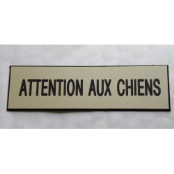 plaque "ATTENTION AUX CHIENS" ivoire
