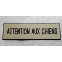 plaque "ATTENTION AUX CHIENS" ivoire