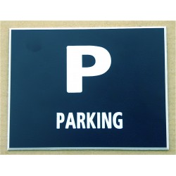 Plaque "PARKING" bleu marine
