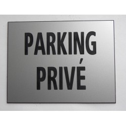 plaque PARKING PRIVÉ  argentée