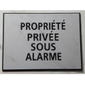plaque adhésive "PROPRIÉTÉ PRIVÉE SOUS ALARME" argentée