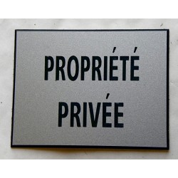 plaque adhésive "PROPRIÉTÉ PRIVÉE" argentée