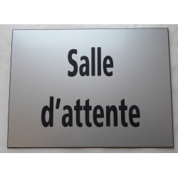 plaque adhésive "Salle d'attente" argentée