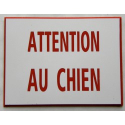 plaque adhésive "ATTENTION AU CHIEN" format 50 x 75 mm