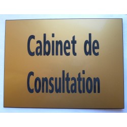 plaque adhésive "Cabinet de Consultation" dorée