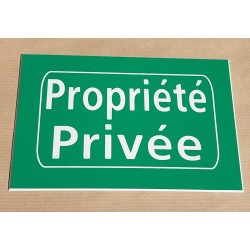 plaque adhésive "Propriété Privée" verte
