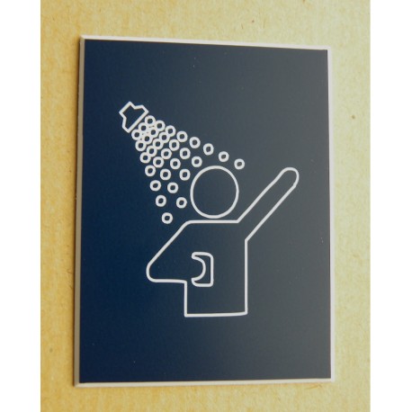plaque adhésive "DOUCHE" pictogramme bleu marine