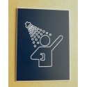 plaque adhésive "DOUCHE" pictogramme bleu marine