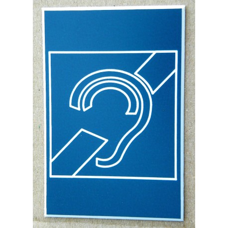 plaque adhésive "MALENTENDANT" pictogramme bleu marine