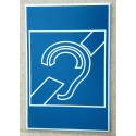 plaque adhésive "MALENTENDANT" pictogramme bleu marine