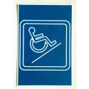 plaque adhésive "ACCES HANDICAPÉ RAMPE" pictogramme bleu marine