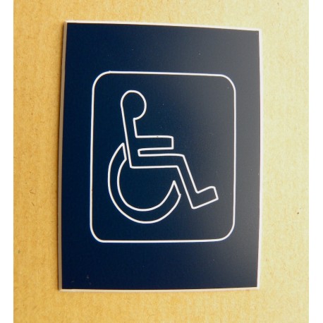 plaque adhésive "ACCES HANDICAPÉ" pictogramme bleu marine
