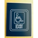 plaque adhésive "SORTIE HANDICAPÉ" pictogramme bleu marine