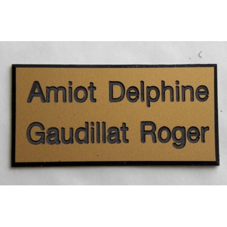 plaque de porte dorée format 48x100 mm personnalisable 2 lignes
