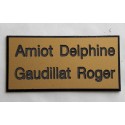 plaque de porte dorée format 48x100 mm personnalisable 2 lignes