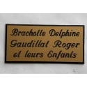 plaque de porte personnalisée "calligraphie" dorée format 48x100 mm 3 lignes.