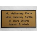 plaque de porte dorée format 48x100 mm personnalisable 4 lignes