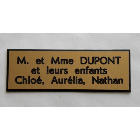 plaque de boite aux lettres, sonnette format 20 x 60 mm personnalisable 3 lignes