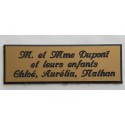 plaque de boite aux lettres,  sonnette format 20 x 60 mm personnalisable 3 lignes "anglaise"
