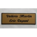 plaque de porte personnalisée "calligraphie" dorée format 50 x 150 mm 2 lignes