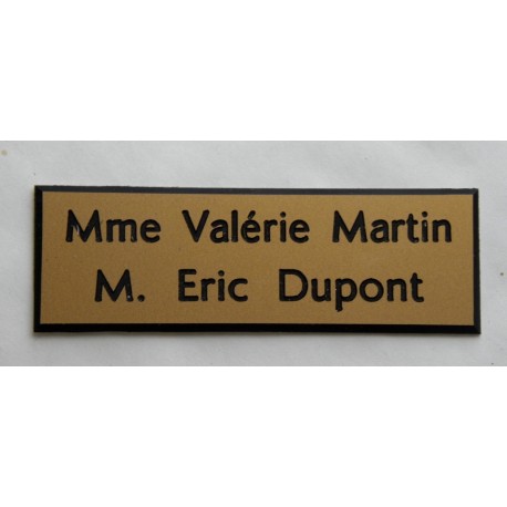 plaque de porte dorée format 50 x 150 mm personnalisable 2 lignes